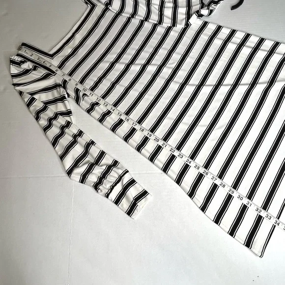 Loft Black/White Striped XS Long Sleeve Dress - Picture 7 of 13
